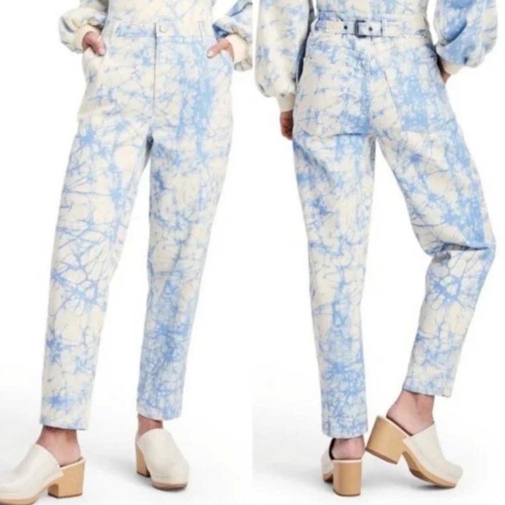 Rachel Comey x Target Collab Tie Dye Retro High Waist Straight Blue Cream